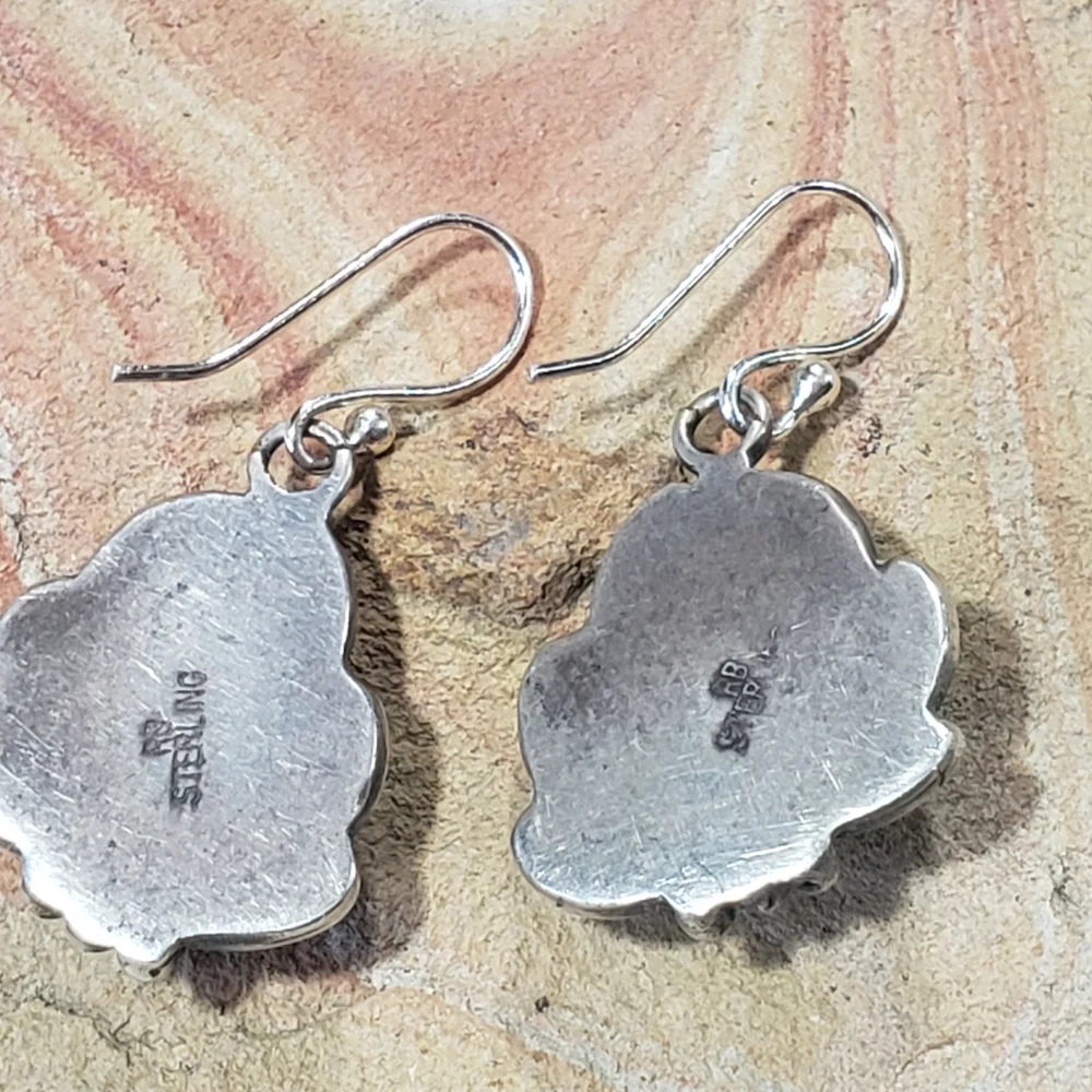 Richard Begay Turquoise Earrings. - Picture 2 of 7